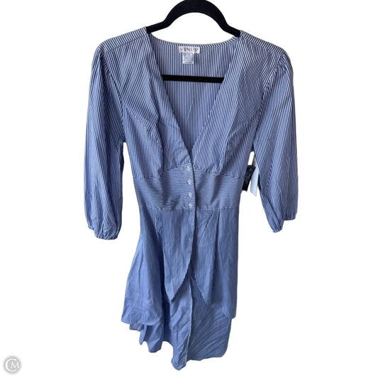 Tunic Long Sleeve By Venus In Blue & White, Size: L