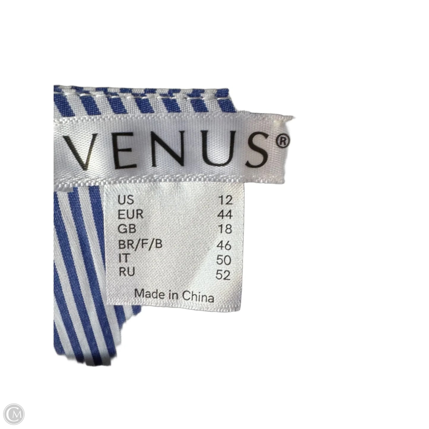Tunic Long Sleeve By Venus In Blue & White, Size: L
