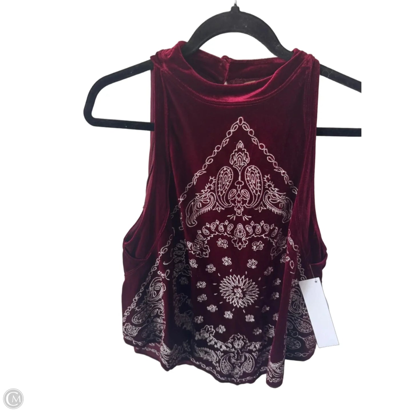 Top Sleeveless By Free People In Red & Silver, Size: M