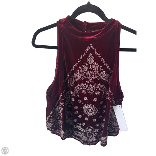 Top Sleeveless By Free People In Red & Silver, Size: M