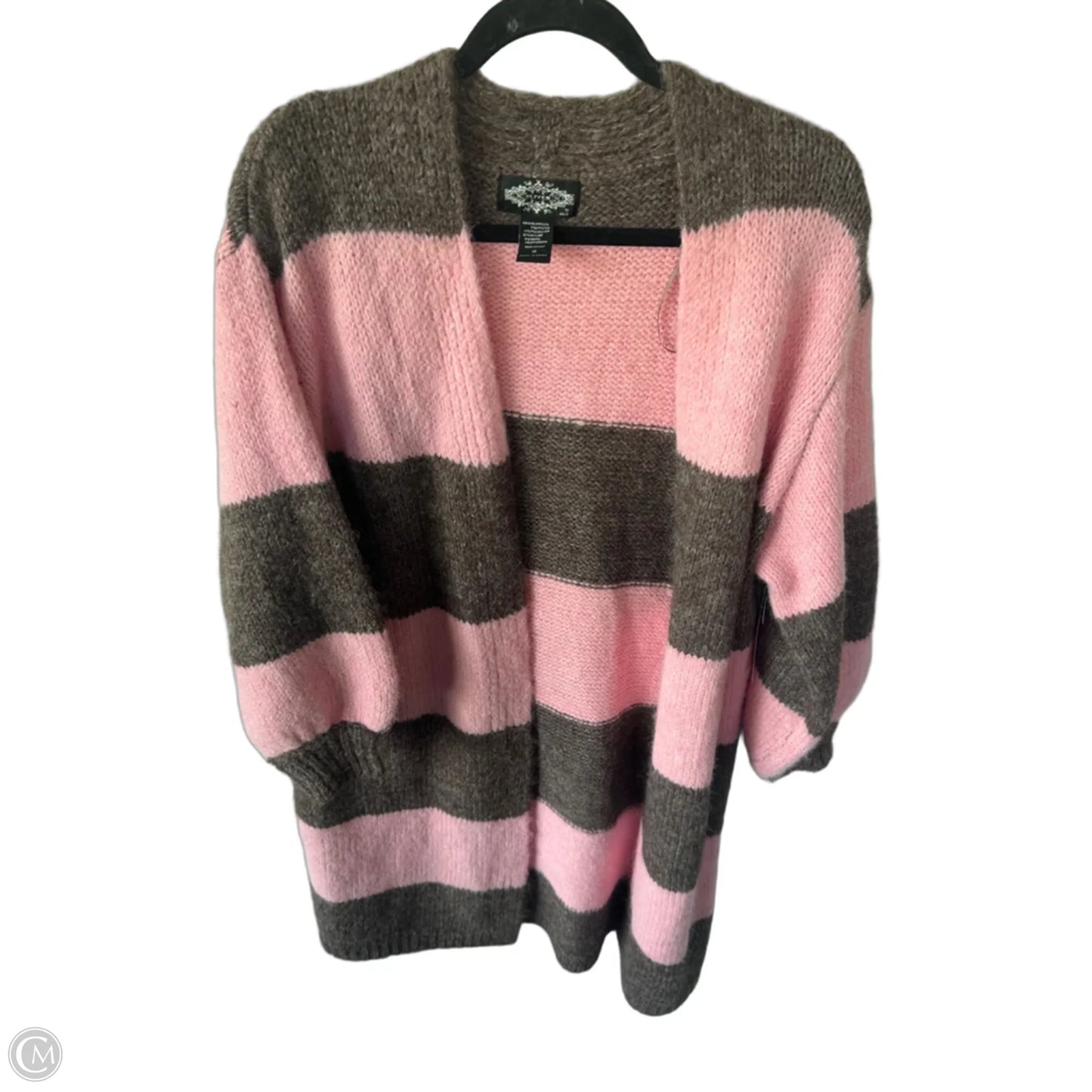 Sweater Cardigan By Clothes Mentor In Brown & Pink, Size: M