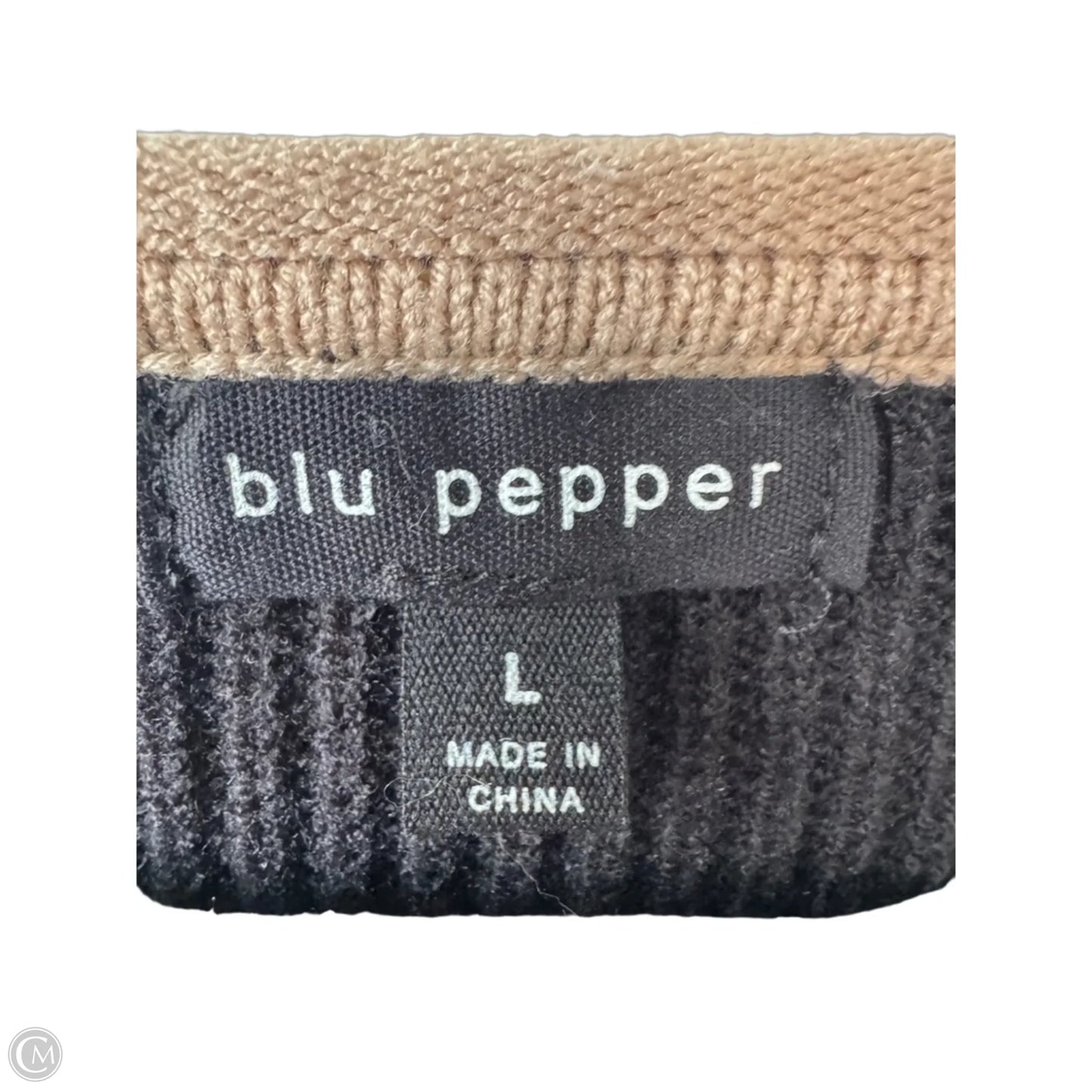 Sweater By Blu Pepper In Black & Brown, Size: L