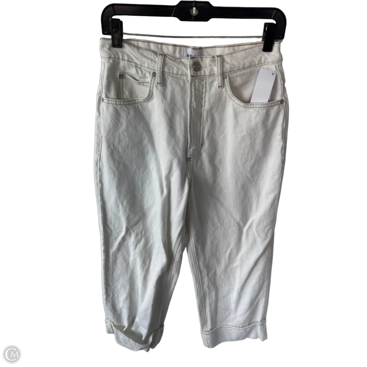 Jeans Straight By Frame In Cream Denim, Size: 6