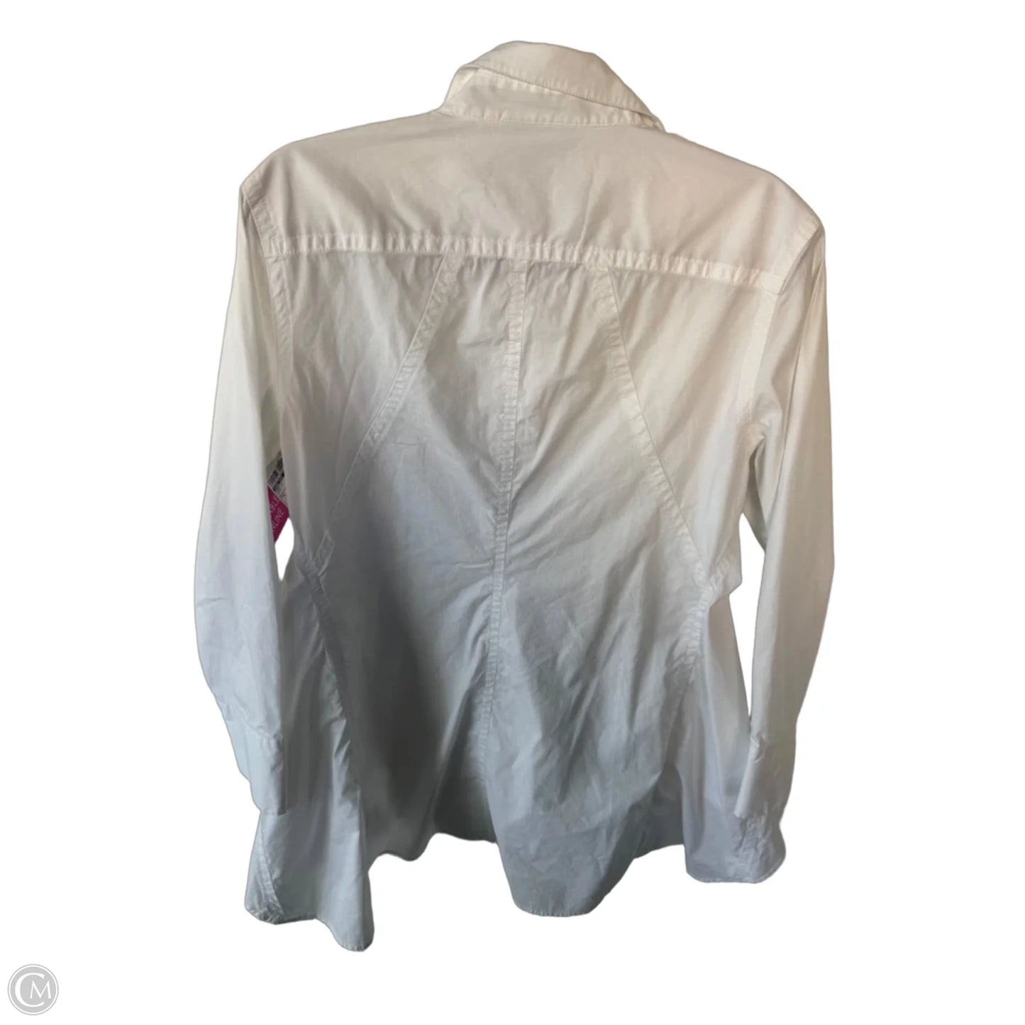 Tunic Long Sleeve By Donna Karan In White, Size: L
