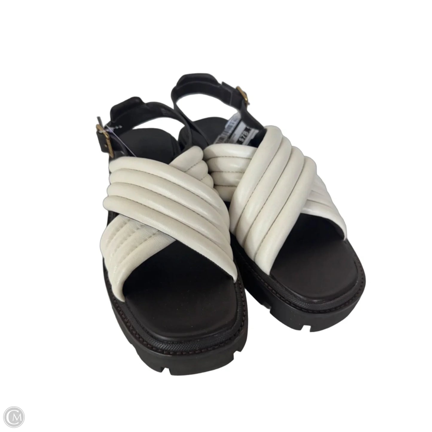 Sandals Designer By Tory Burch In Brown & Cream, Size: 9