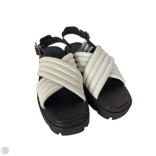 Sandals Designer By Tory Burch In Brown & Cream, Size: 9