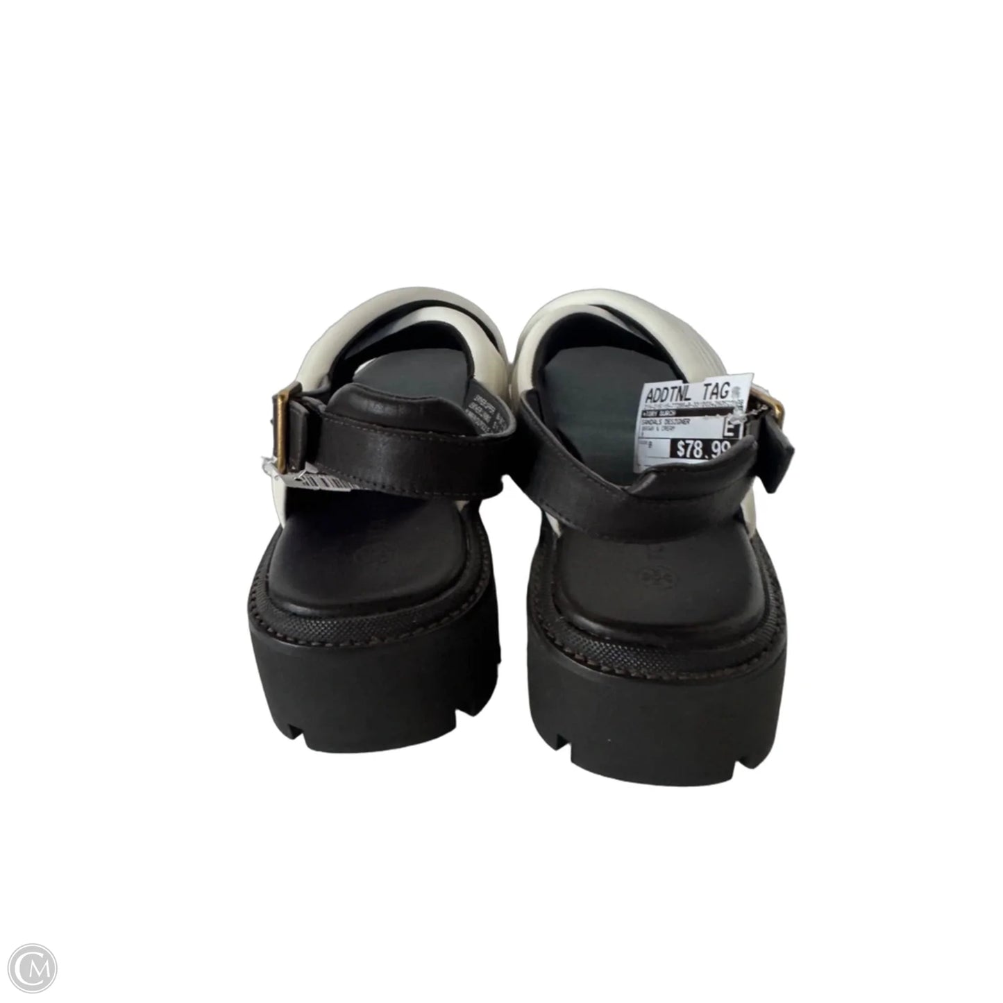 Sandals Designer By Tory Burch In Brown & Cream, Size: 9