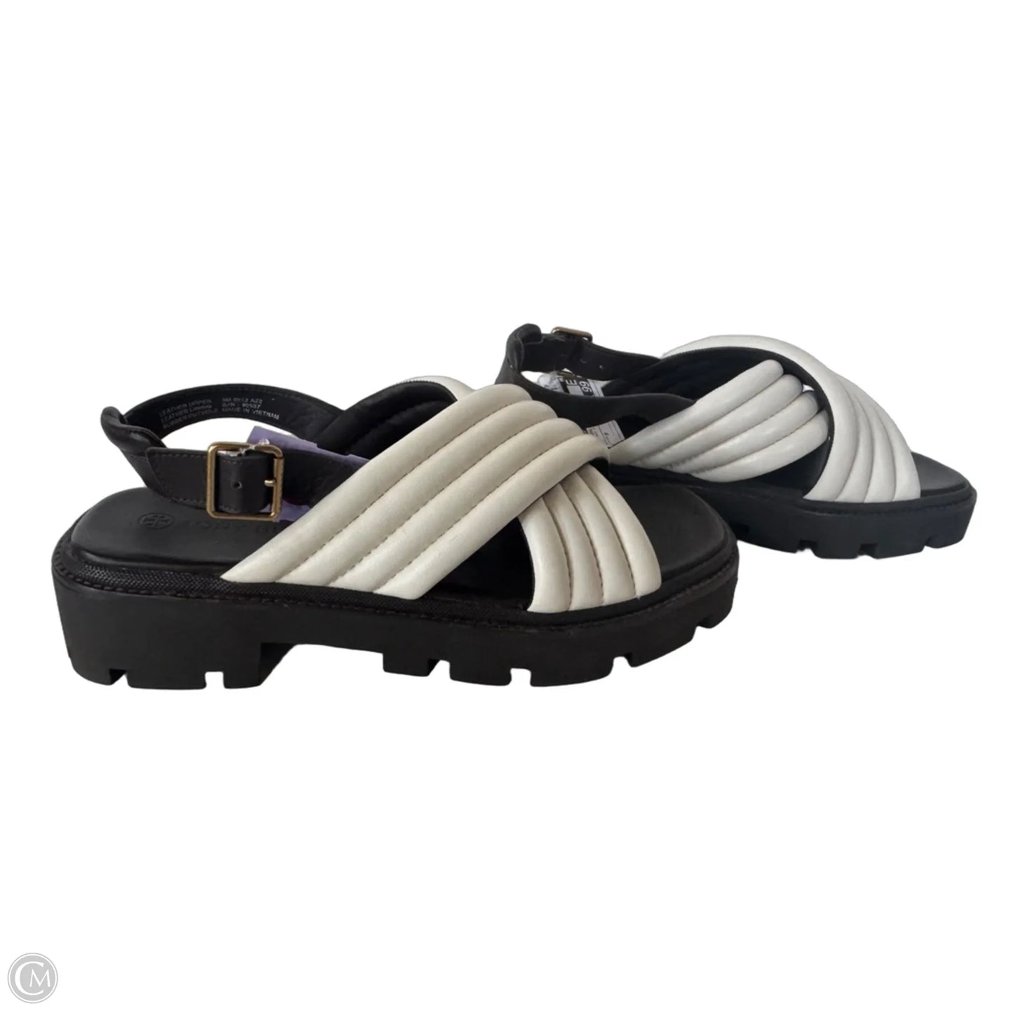 Sandals Designer By Tory Burch In Brown & Cream, Size: 9