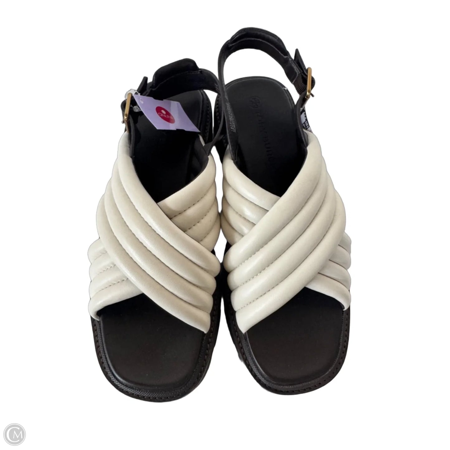 Sandals Designer By Tory Burch In Brown & Cream, Size: 9