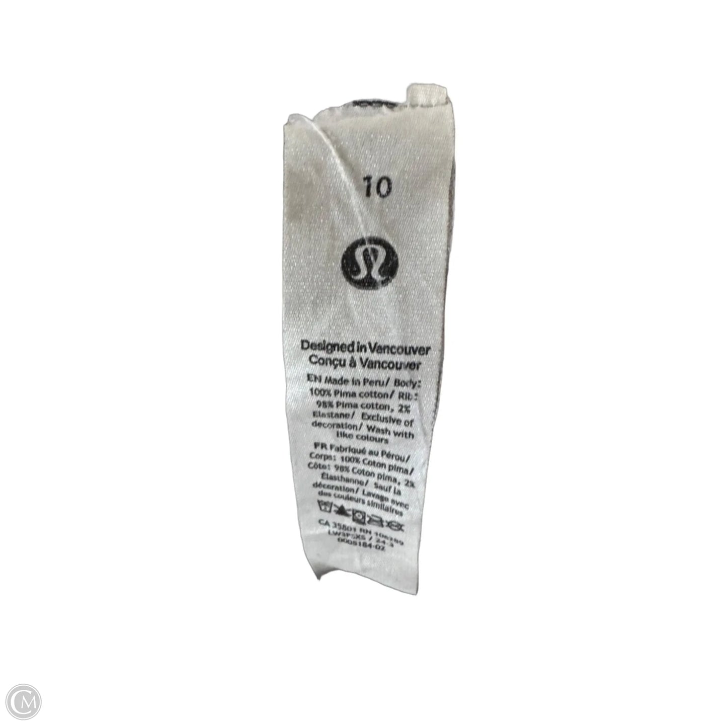 Athletic Top Short Sleeve By Lululemon In Grey, Size: M