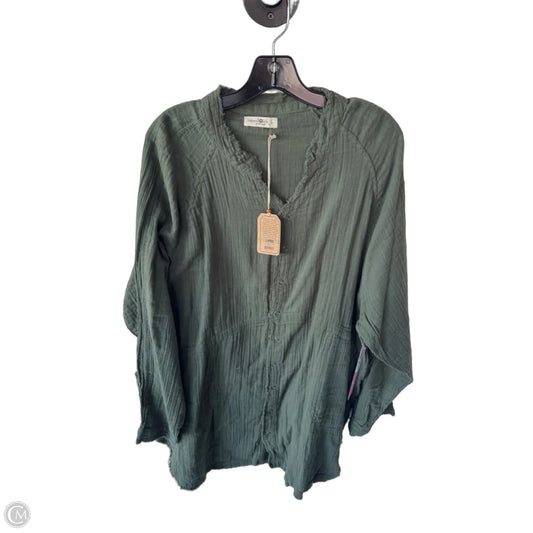 Tunic Long Sleeve By Natural Life In Green, Size: L