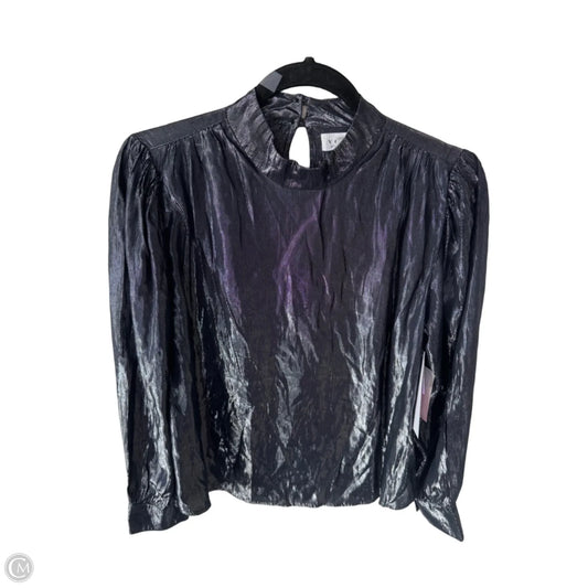 Top Long Sleeve By Velvet By Graham & Spencer In Silver, Size: S