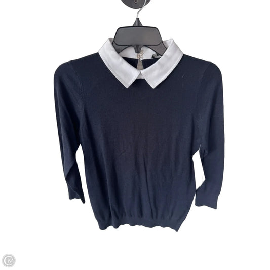 Sweater By Ann Taylor In Blue & White, Size: S
