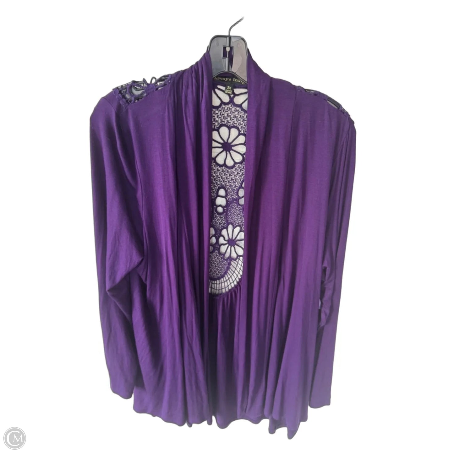 Cardigan By Always Indigo In Purple, Size: 2x