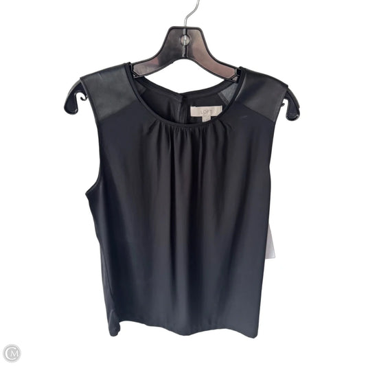 Top Sleeveless By Loft In Black, Size: S