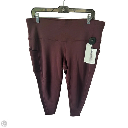 Athletic Leggings By Athleta In Red, Size: 18