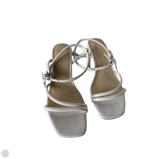 Sandals Heels Block By Nine West In White, Size: 8