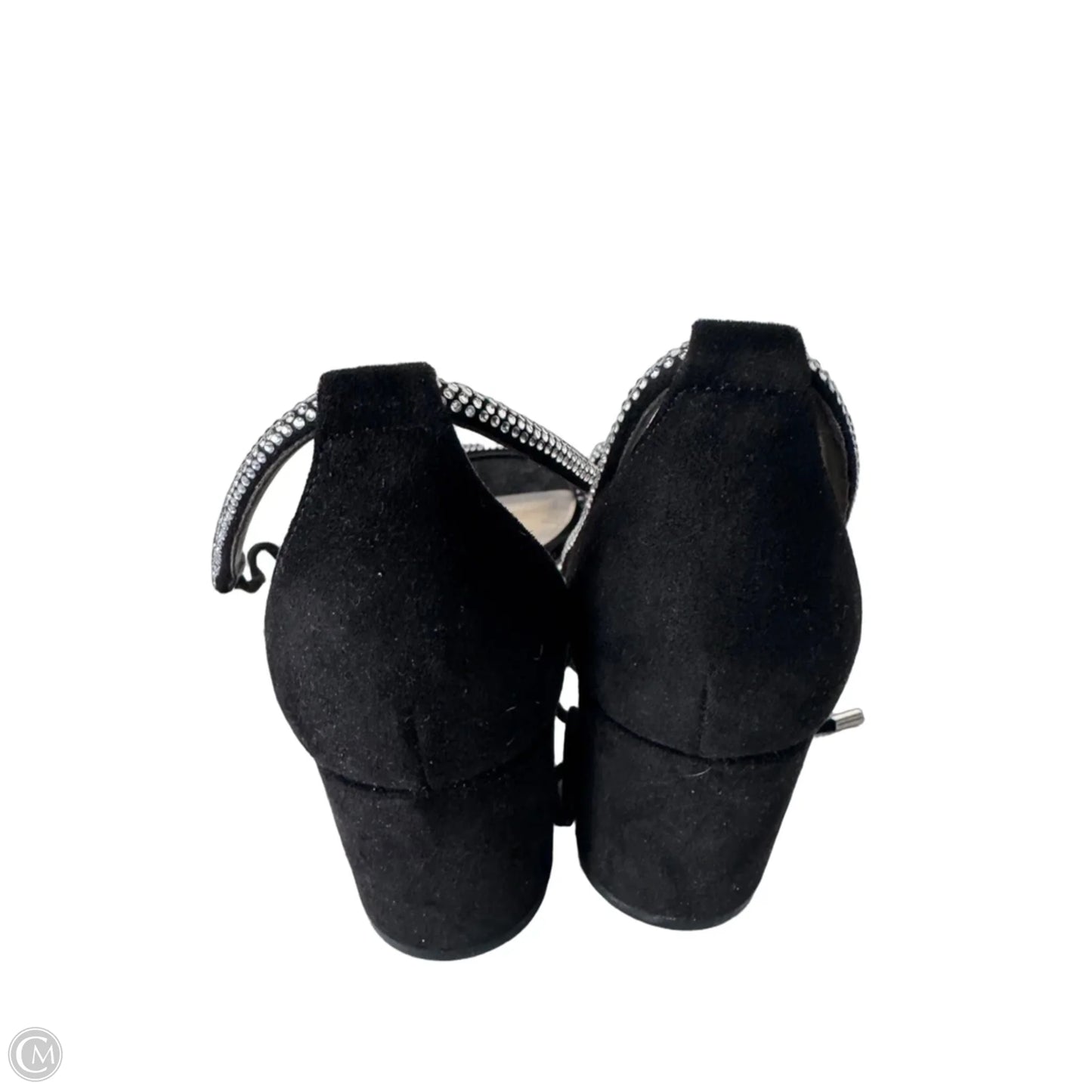 Sandals Heels Block By Nine West In Black & Silver, Size: 8