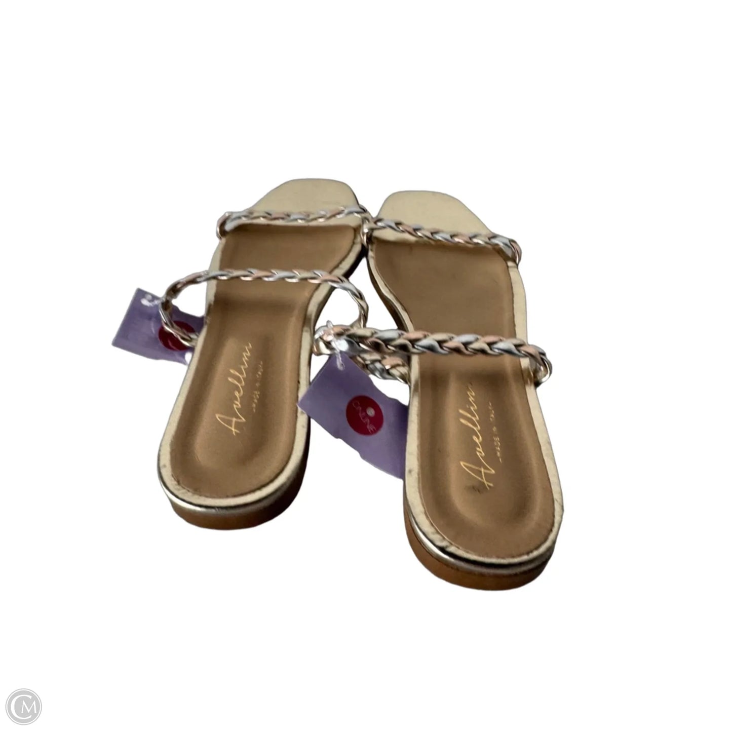 Sandals Flats By Clothes Mentor In Gold, Size: 8
