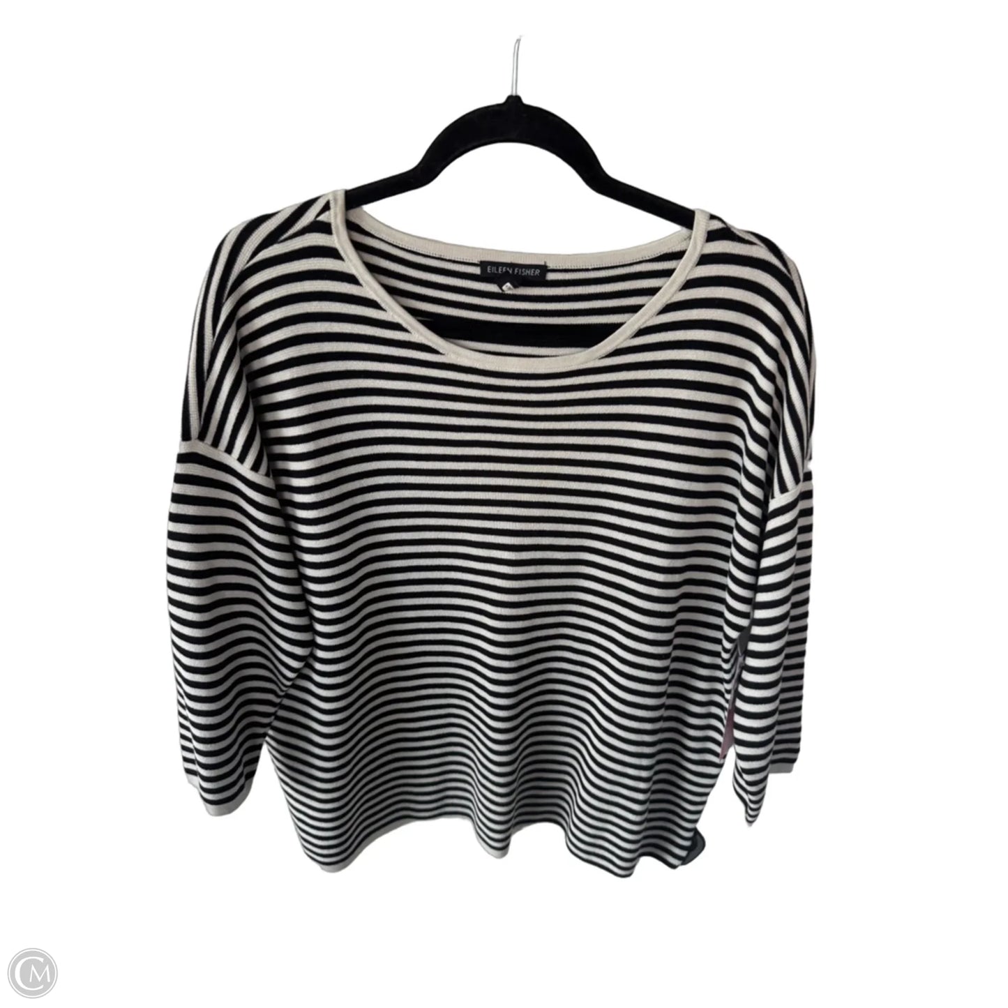 Sweater By Eileen Fisher In Black & Cream, Size: Xl