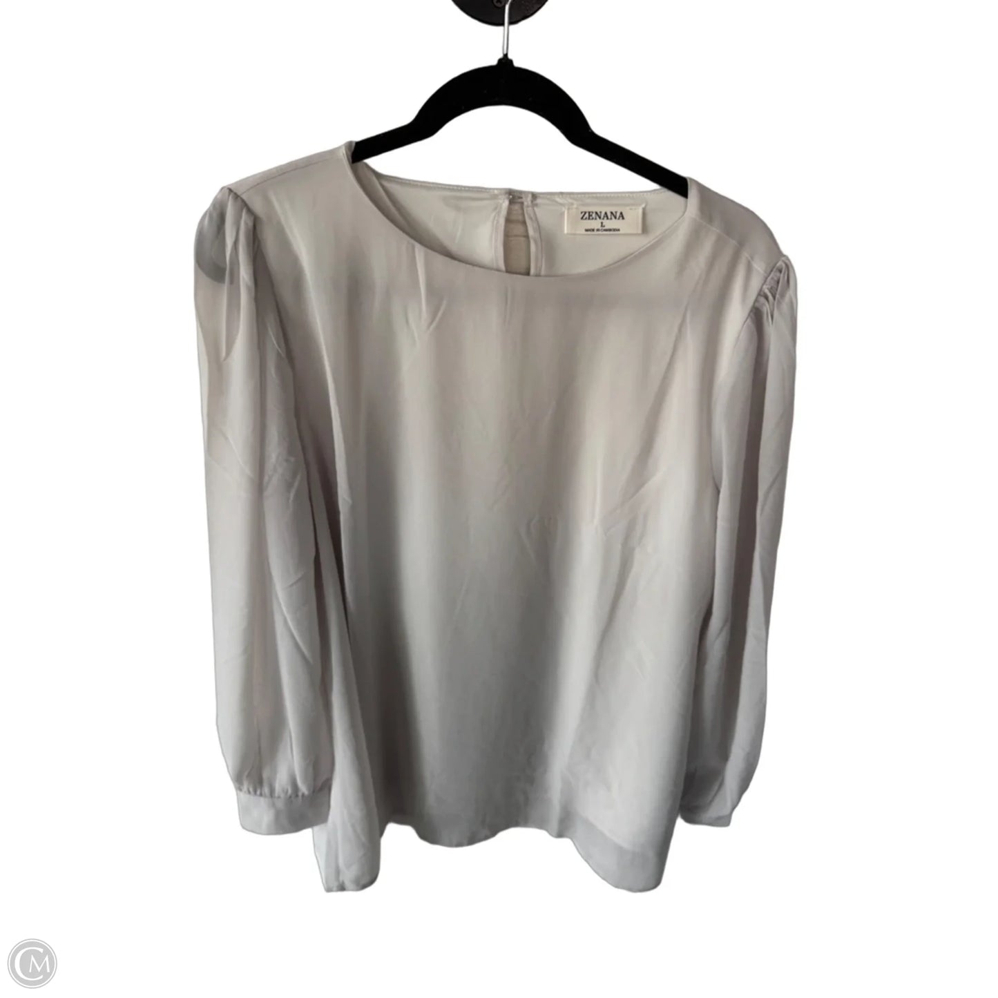 Top Long Sleeve By Zenana In Tan, Size: L