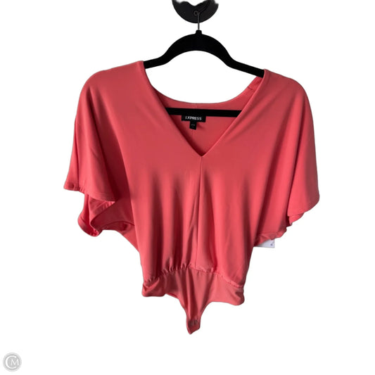 Top Short Sleeve By Express In Pink, Size: Xs