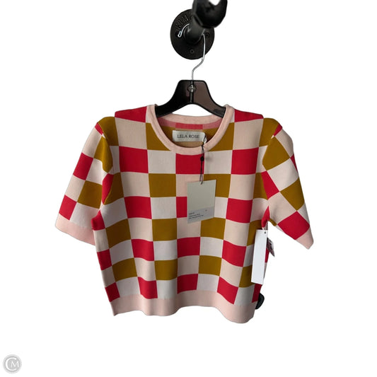 Sweater Short Sleeve By Cma In Pink & Yellow, Size: M