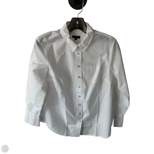 Top Long Sleeve By Talbots In White, Size: Xsp