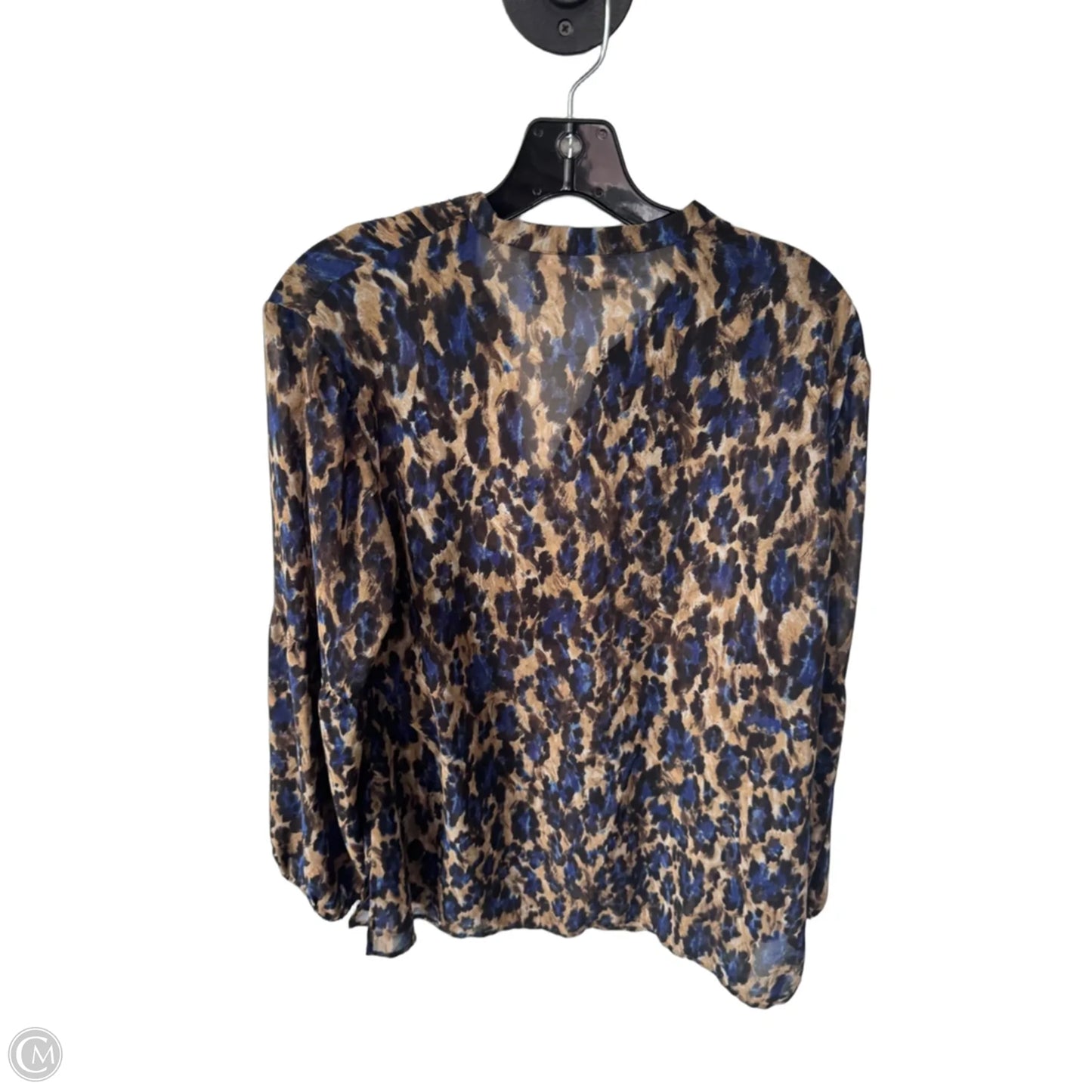 Top Long Sleeve By Chicos In Blue & Brown, Size: L