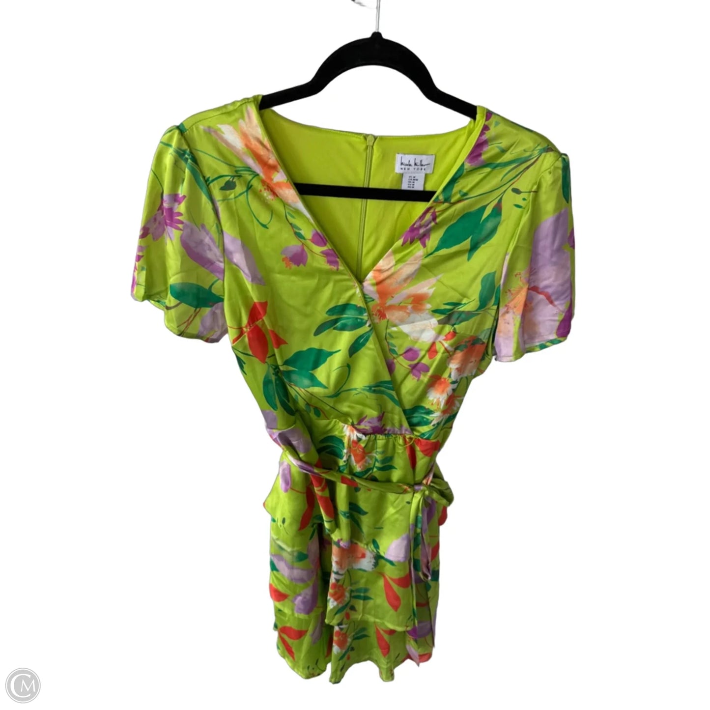 Dress Casual Short By Nicole By Nicole Miller In Green & Orange, Size: M