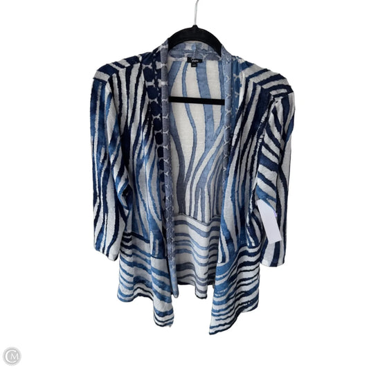 Cardigan By Clothes Mentor In Blue & White, Size: M