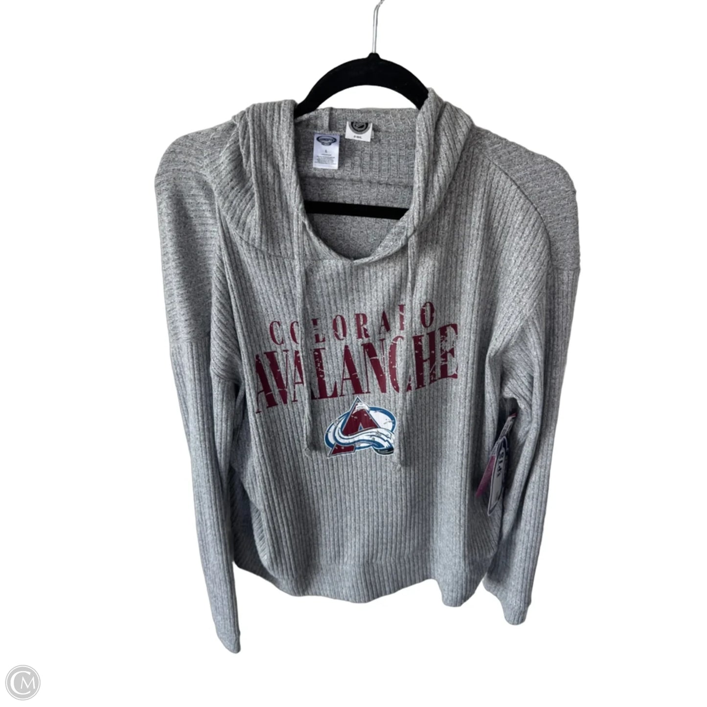 Top Long Sleeve By Nhl In Grey & Red, Size: L