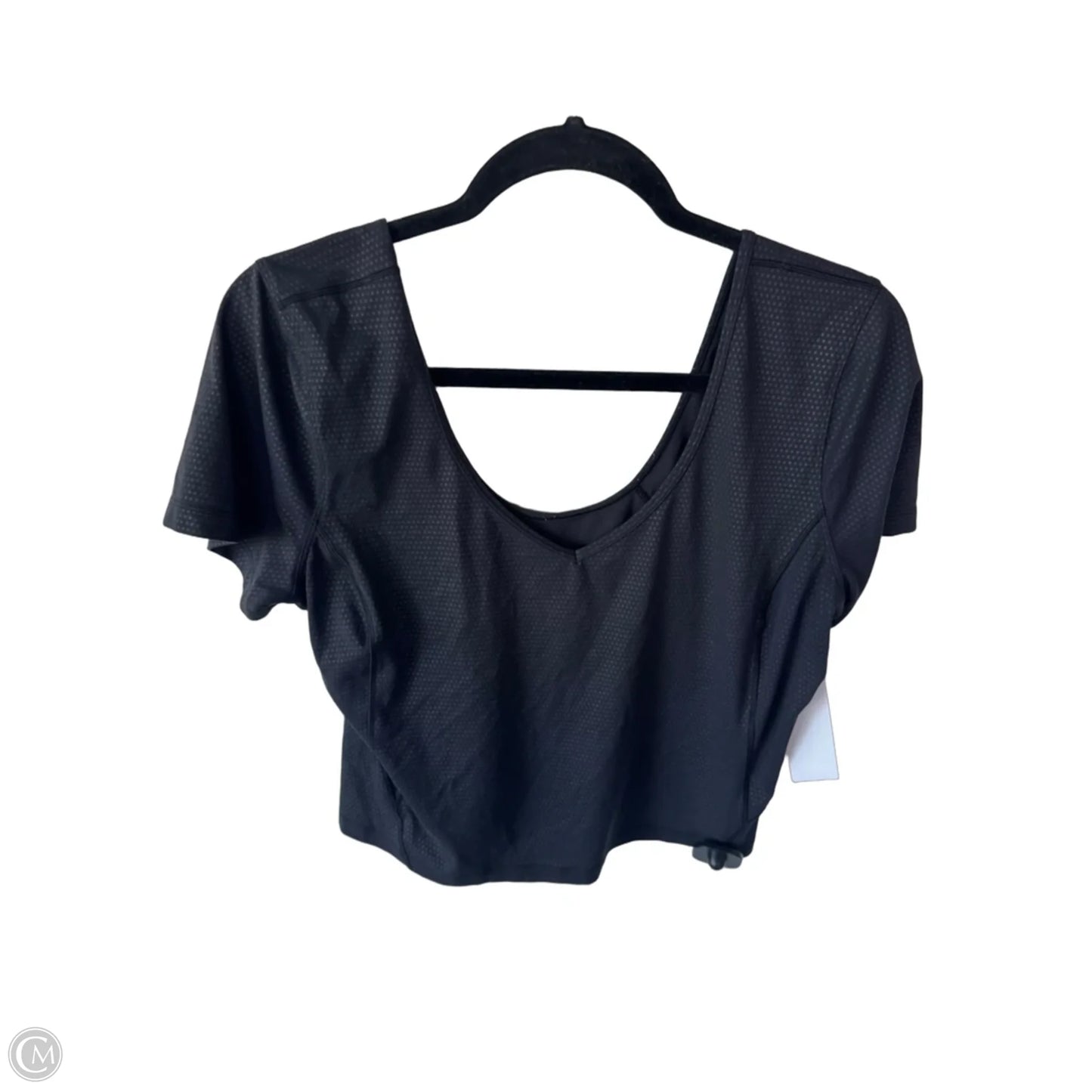 Athletic Top Short Sleeve By Lululemon In Black, Size: L