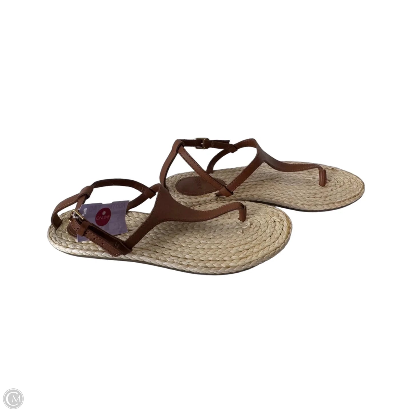 Sandals Flats By Mng In Brown, Size: 6.5