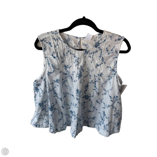 Top Sleeveless By Melrose And Market In Blue & White, Size: Xl