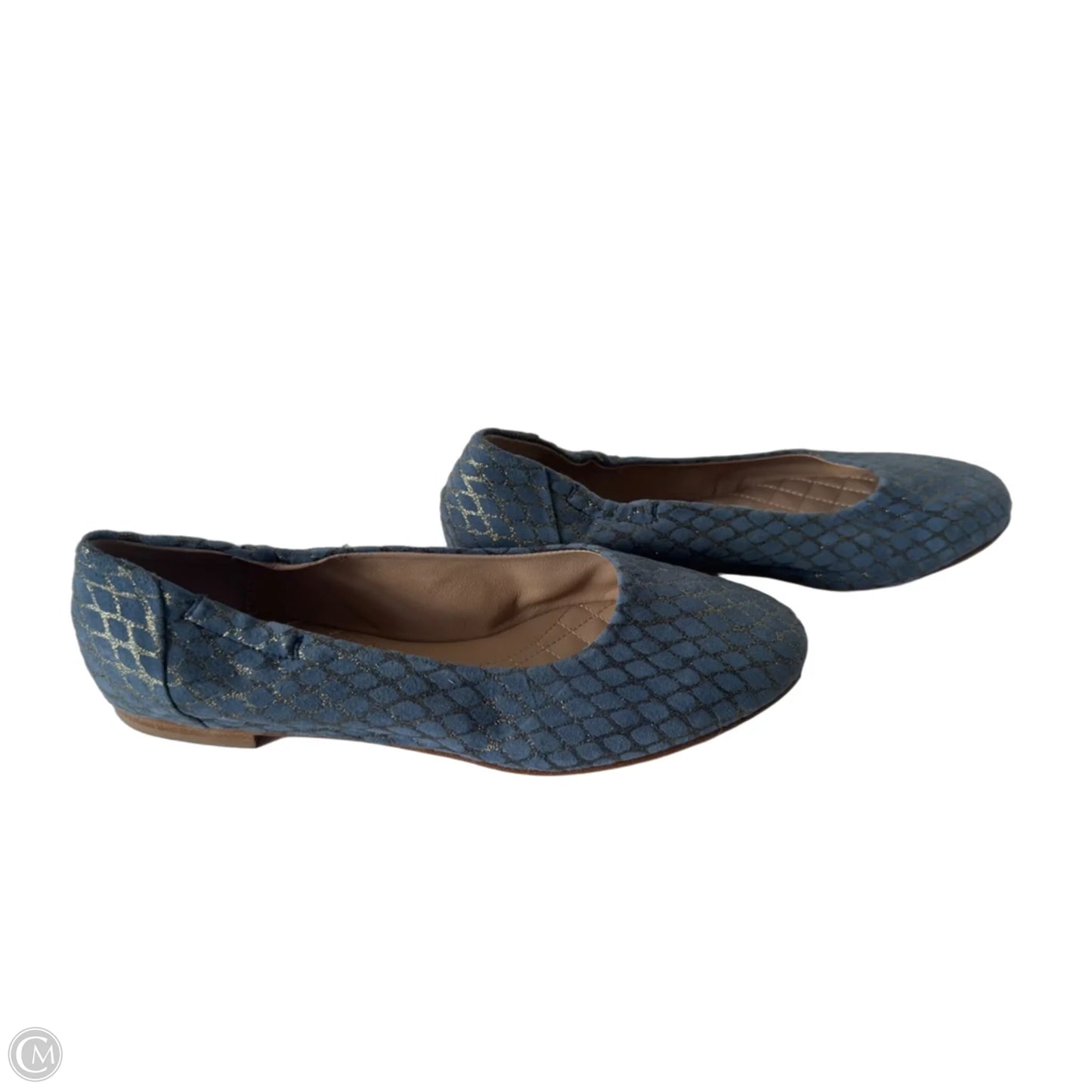 Shoes Flats By Cmb In Blue & Gold, Size: 8