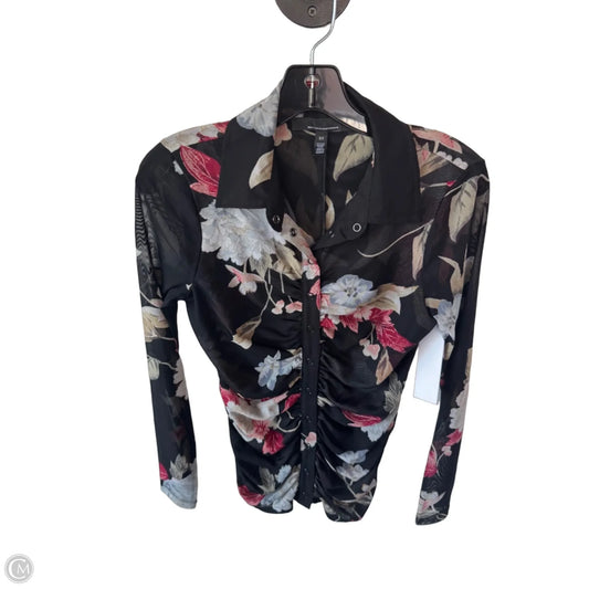 Top Long Sleeve By White House Black Market In Black & Blue, Size: Xs