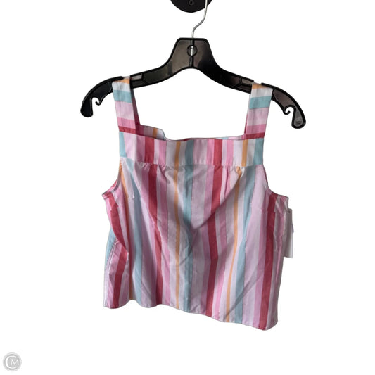 Top Sleeveless By Talbots In Pink & White, Size: S