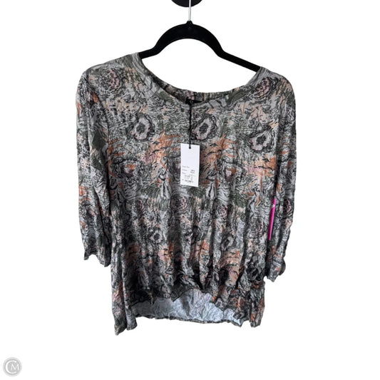 Top Long Sleeve By Clothes Mentor In Green & Grey, Size: L