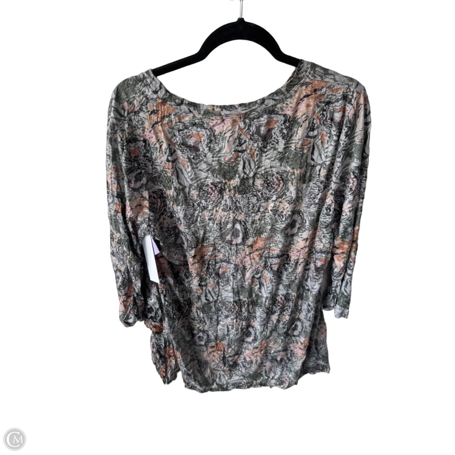 Top Long Sleeve By Clothes Mentor In Green & Grey, Size: L