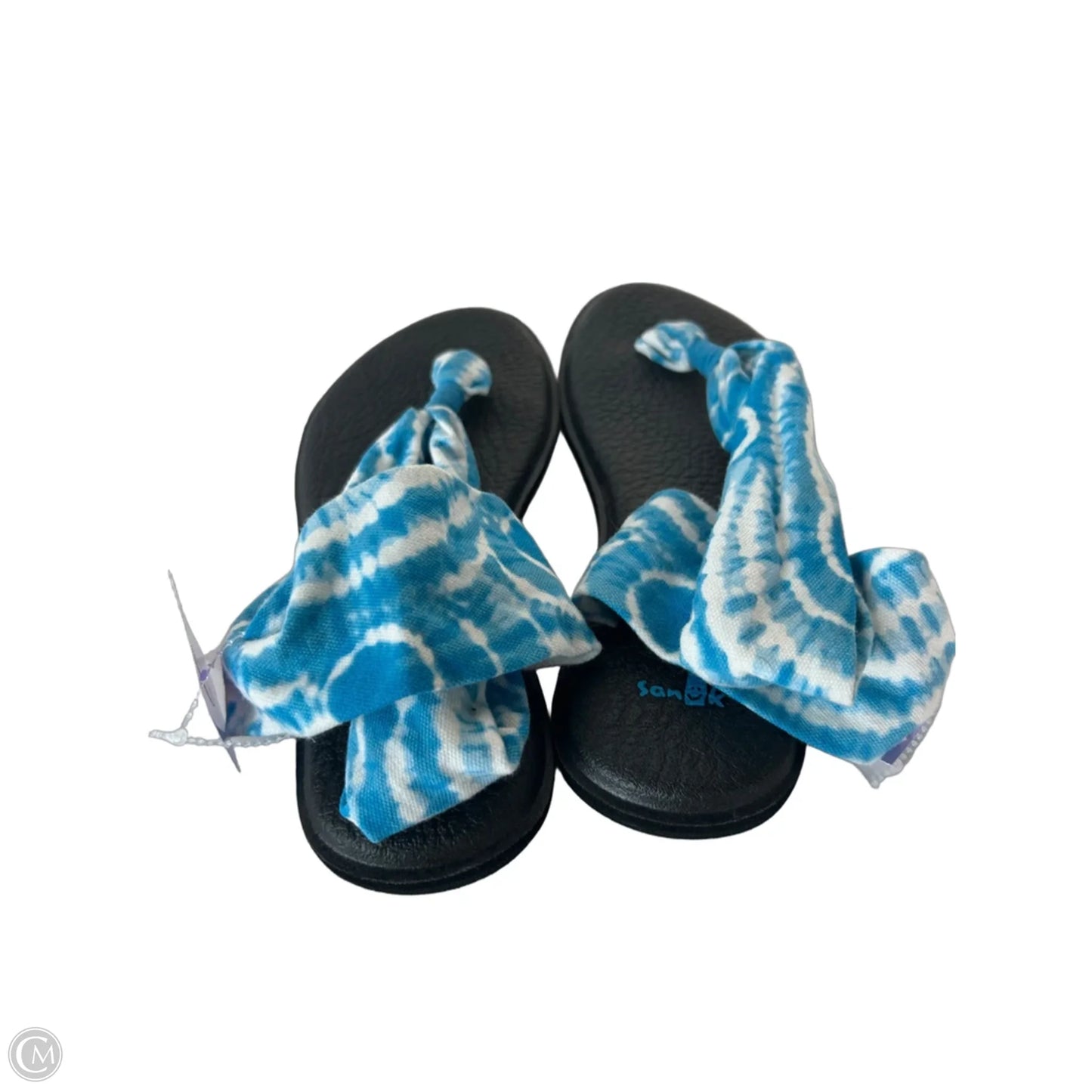 Sandals Flip Flops By Sanuk In Black & Blue, Size: 8