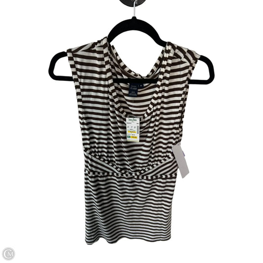 Tunic Short Sleeve By Max Edition In Brown & White, Size: M