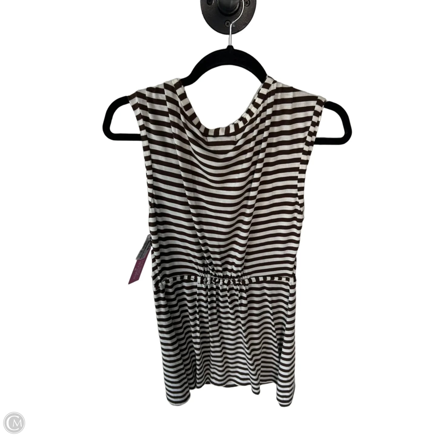 Tunic Short Sleeve By Max Edition In Brown & White, Size: M