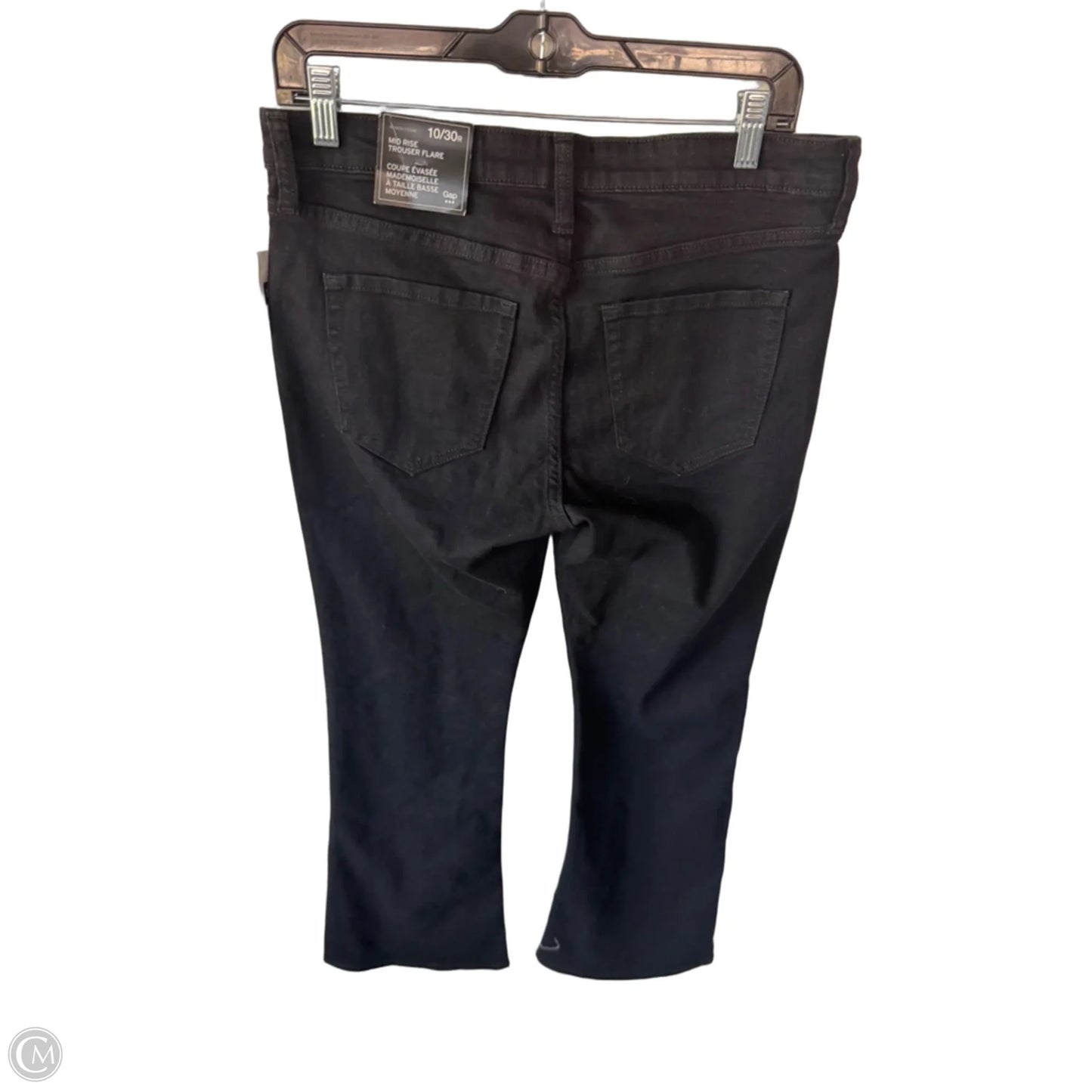 Jeans Flared By Gap In Black Denim, Size: 10