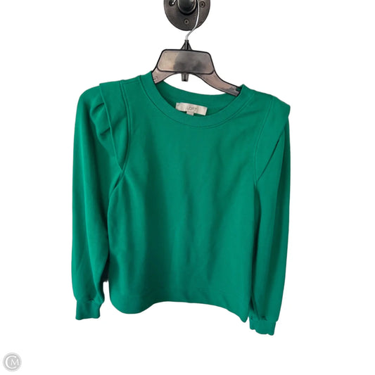 Sweatshirt Crewneck By Loft In Green, Size: Xs
