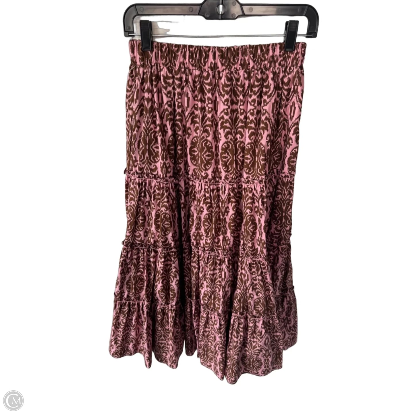 Skirt Midi By Cmc In Brown & Pink, Size: 4