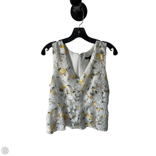 Top Sleeveless By White House Black Market In White & Yellow, Size: M