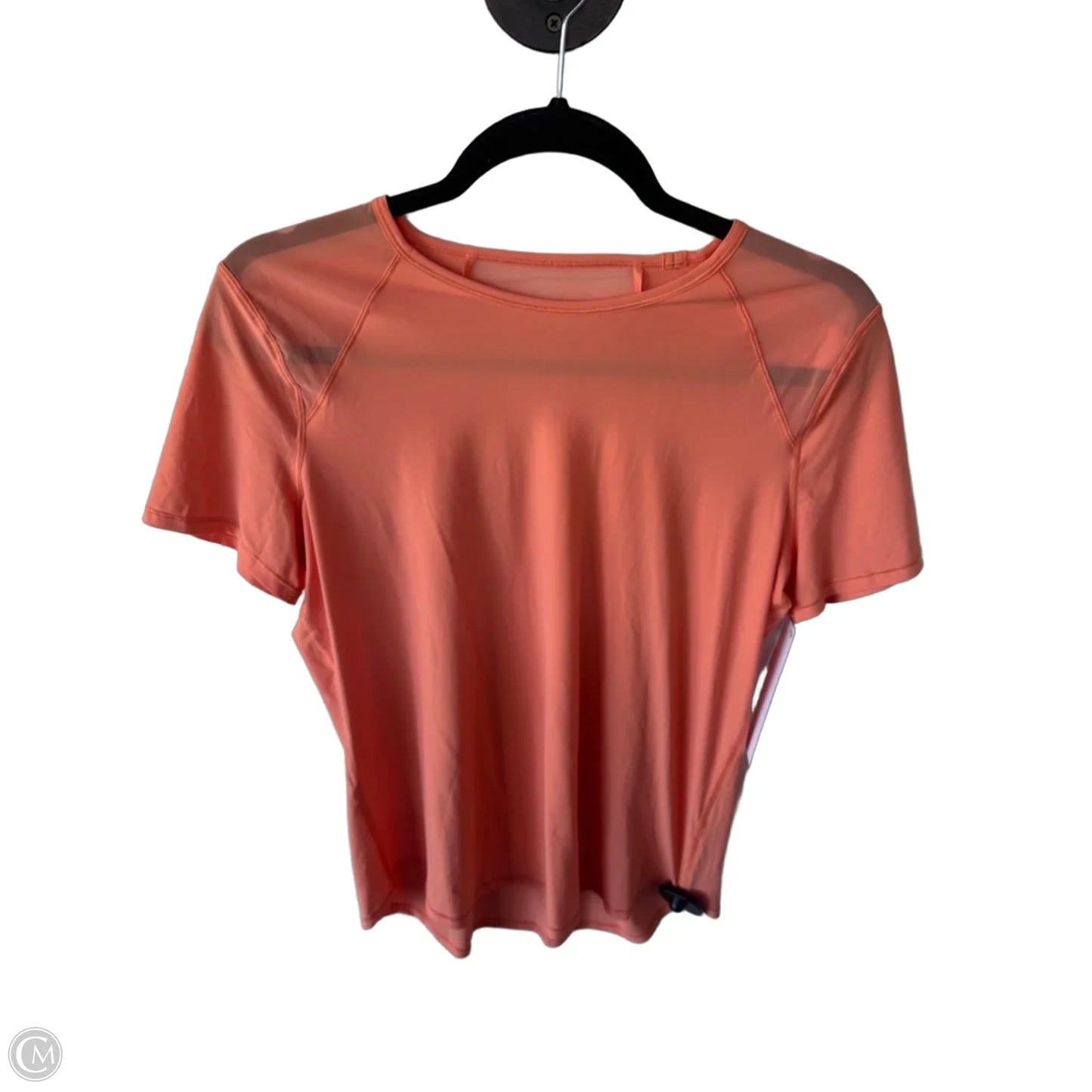 Athletic Top Short Sleeve By Lululemon In Orange, Size: S