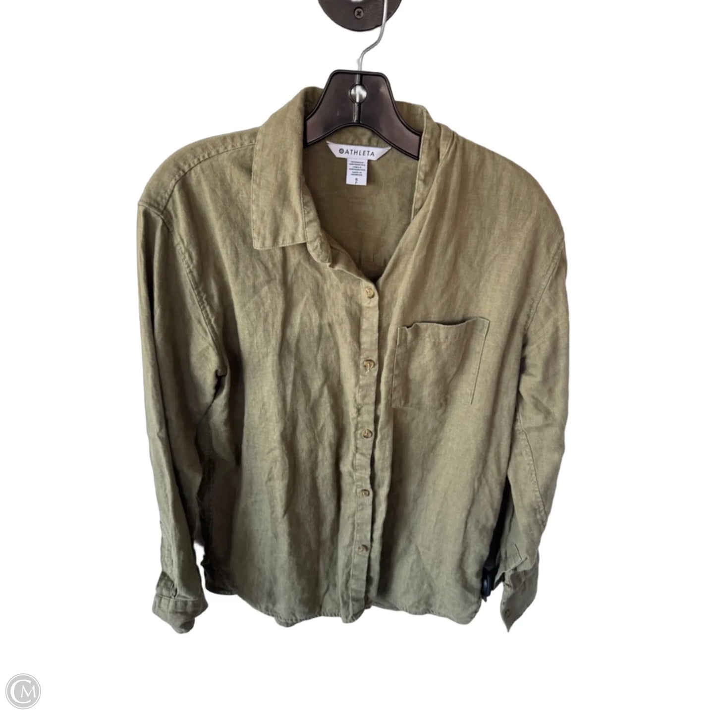 Top Long Sleeve By Athleta In Green, Size: S