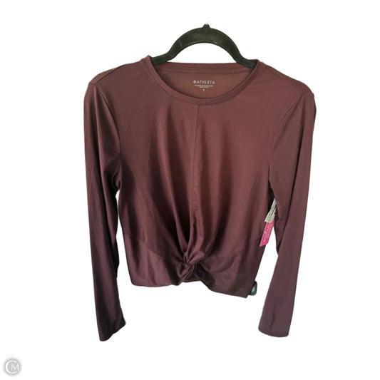 Athletic Top Long Sleeve Crewneck By Athleta In Maroon, Size: S